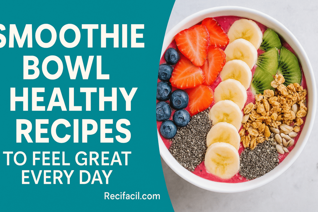 Healthy Smoothie Bowl with fresh fruits and nuts
