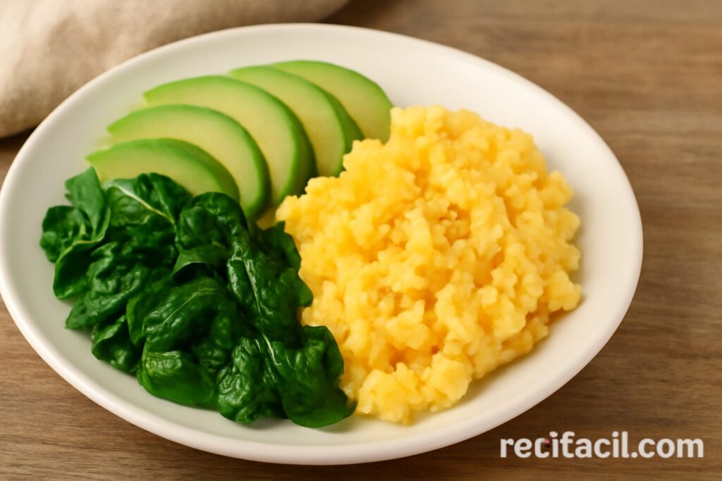 Low-carb keto breakfast ready to serve