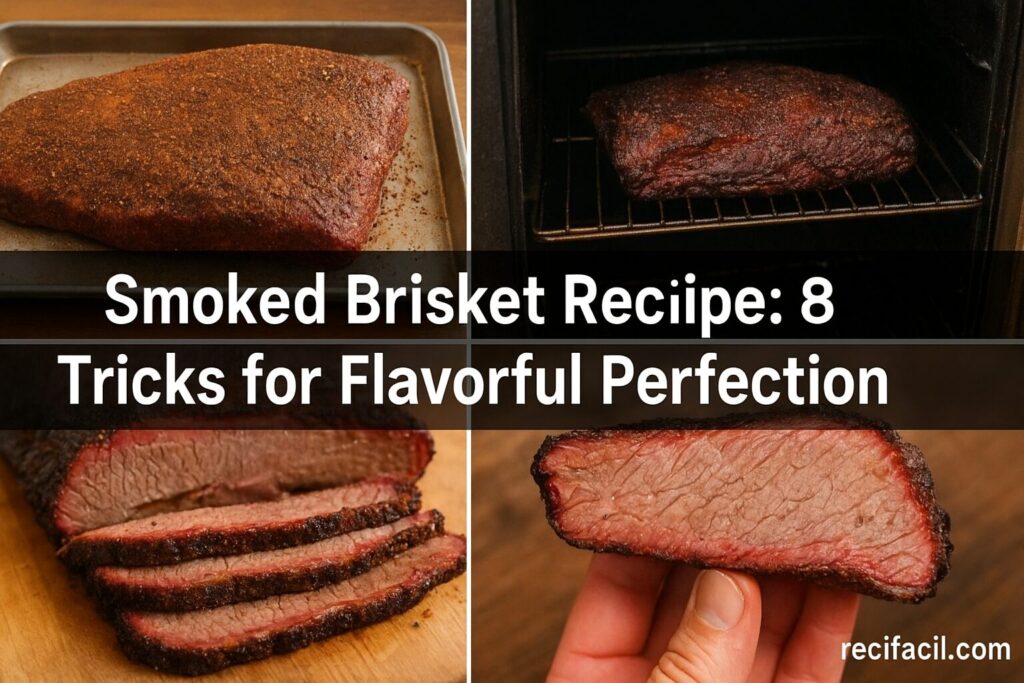 Preheating smoker with wood chunks for smoked brisket recipe