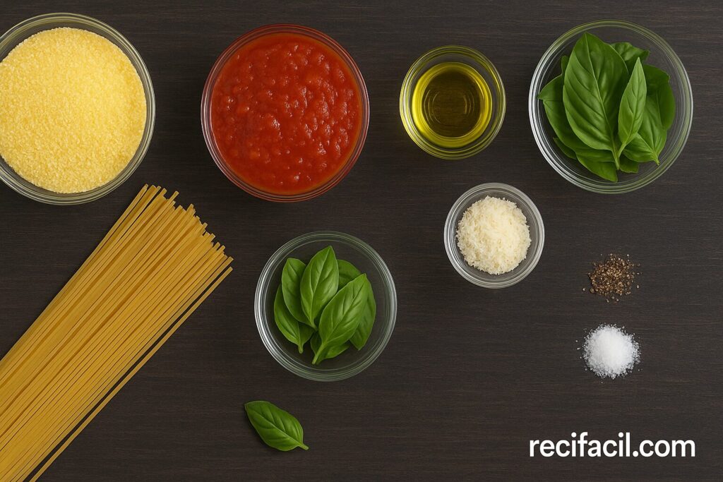 Tomato Basil Pasta with Polenta