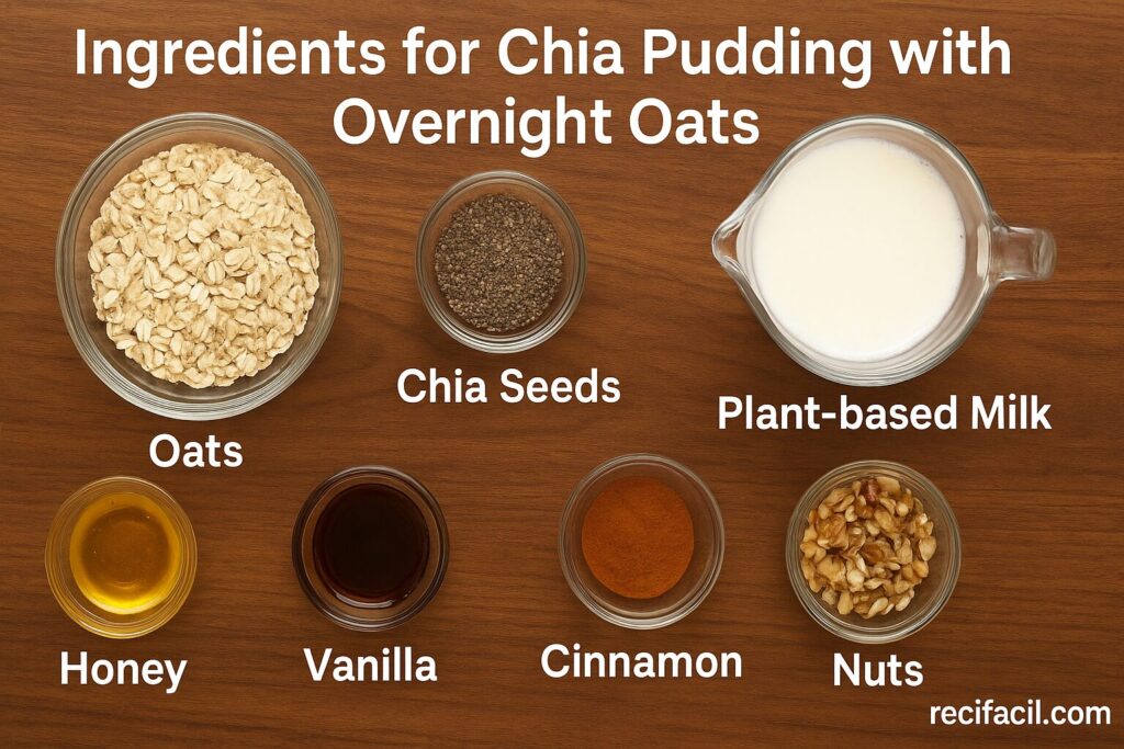 Ingredients for Chia and Oats Pudding