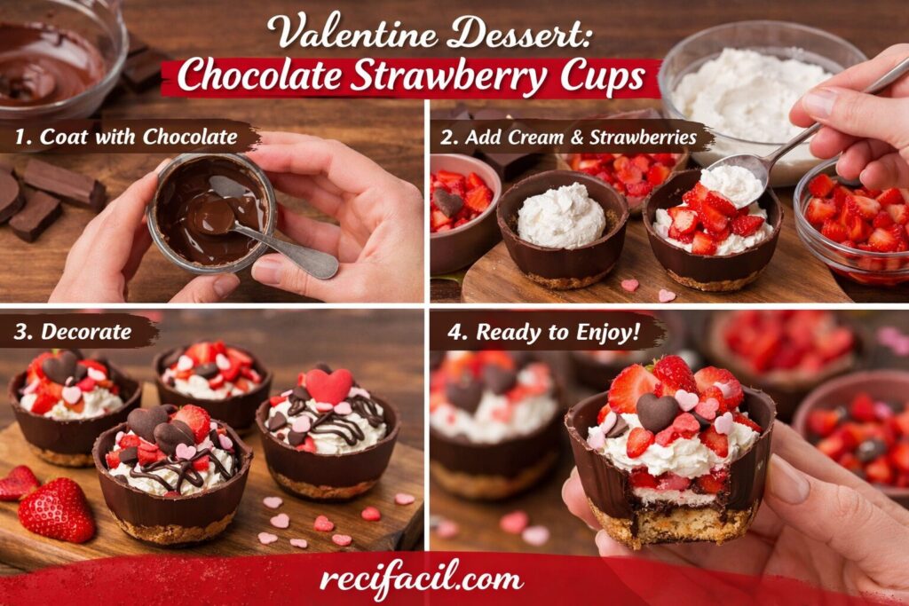 ow to Make Valentine Dessert: Chocolate Strawberry Cups
